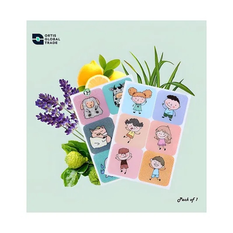 Ortis Waterproof Natural Mosquito Repellent Sticker - 36 Pieces (Colour & Print May Vary)