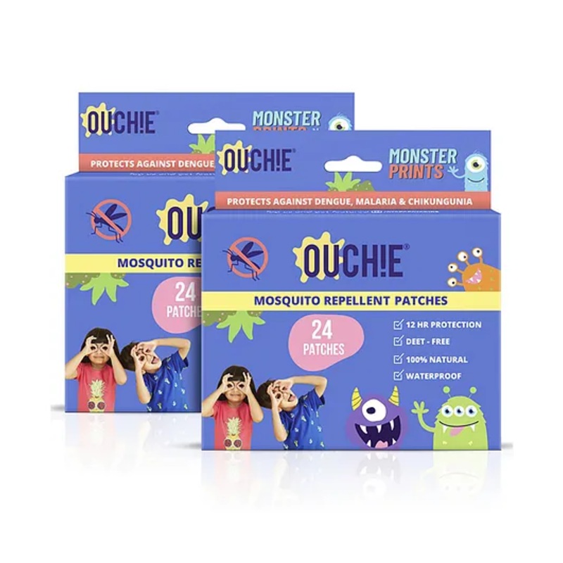 Ouchie Monster Print Mosquito Repellent Patches Patches Multicolor - 48 Pieces