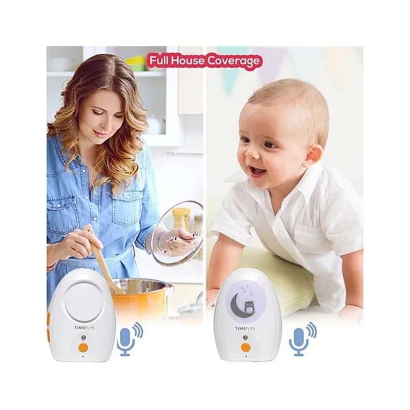 Safe-O-Kid Digital Baby Audio Monitor  Crystal Clear Sound, Long Range, LED Indicator  White