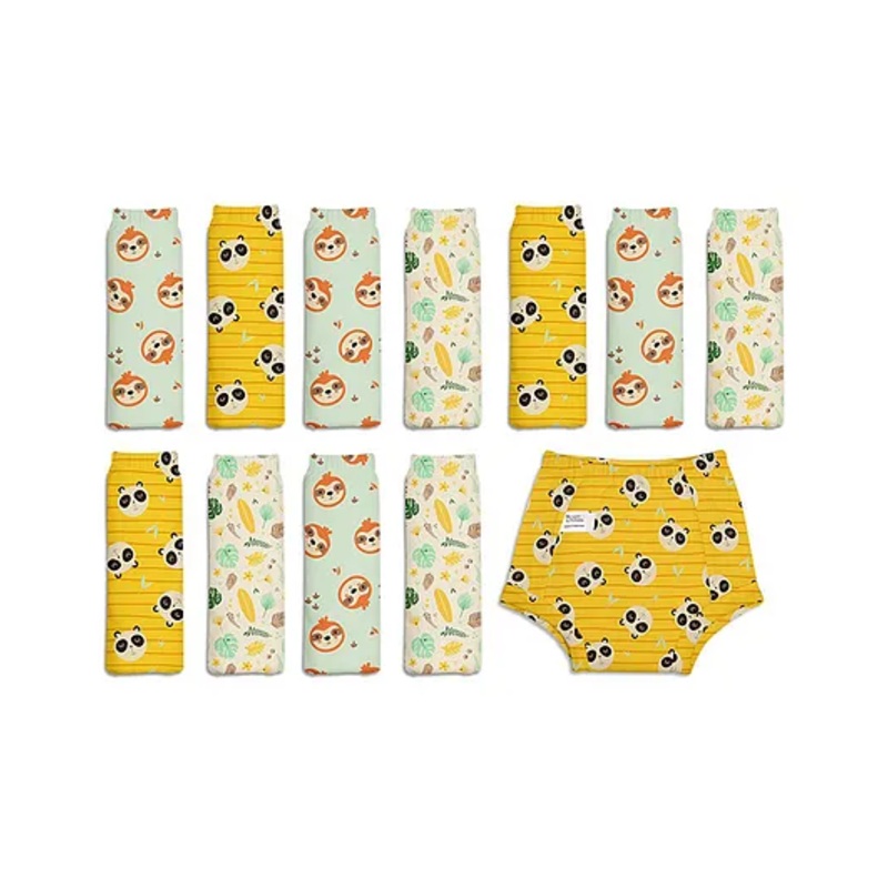 SuperBottoms Padded Underwear for babies - Multicolour (9-12 Months), Mess-free Kids Underwear, 3 layers of cotton padding, Absorb up to 1 pee, Semi-waterproof, Pull-up style Potty Training Pants (Pack of 12)