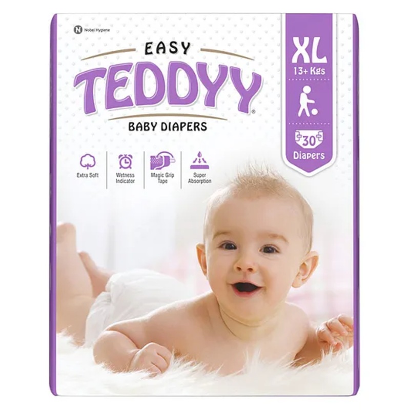 Teddyy Baby Easy Tape Diapers Extra Large 30 Diapers (Pack of 1)  13 -17 kgs