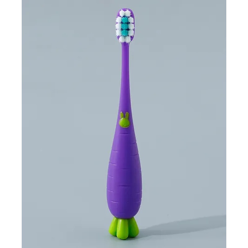 Tooth Brush with Ultra Soft Bristles Carrot Design - Violet