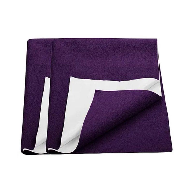 Trance Home Linen Supersoft Soft Extra Absorbent Water Proof Baby Dry Sheet for Kids- Medium Pack of 2 - Plum