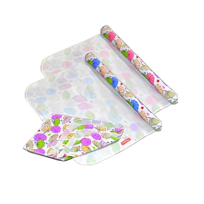 VParents Chunky Nappy Changing Mat Sleeping mats Water Proof Bed Protector sheet for New Born Baby  (0-3 Months) pack of 3 Pink blue and purple