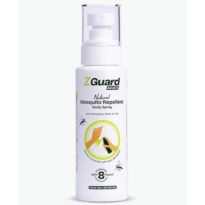 Z Guard Clinically Proven Natural Mosquito Repellent Spray for Adult Parents | Powerful Anti-Mosquito Spray | Clinically Proven Formula | Paediatrician & Dermatologically Tested - 100 ml
