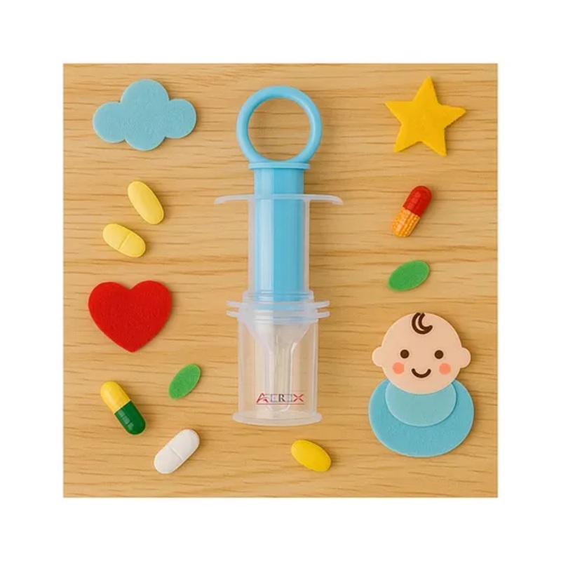 AEREX Baby Dispenser Needle Feeder Medicine Dropper | Dropper for Baby Feeding | Baby Sterilizing Medicine Feeder | Multi-Functional Squeeze Medicine Dropper (Blue)