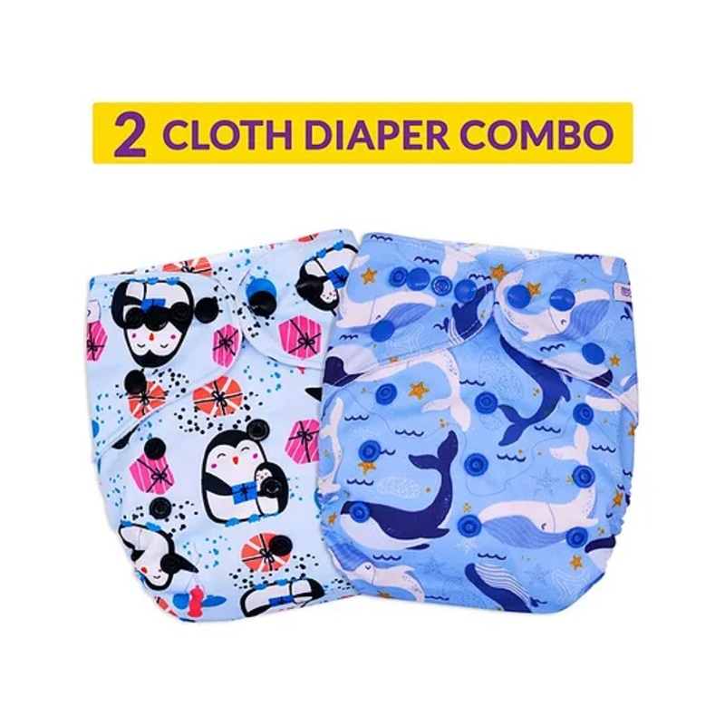 Bembika Cloth Diapers Penguin Print Set of 2 - Multicolor