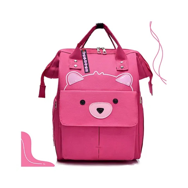 Bembika Multipurpose Backpack Style Diaper Bag - Bear Pink