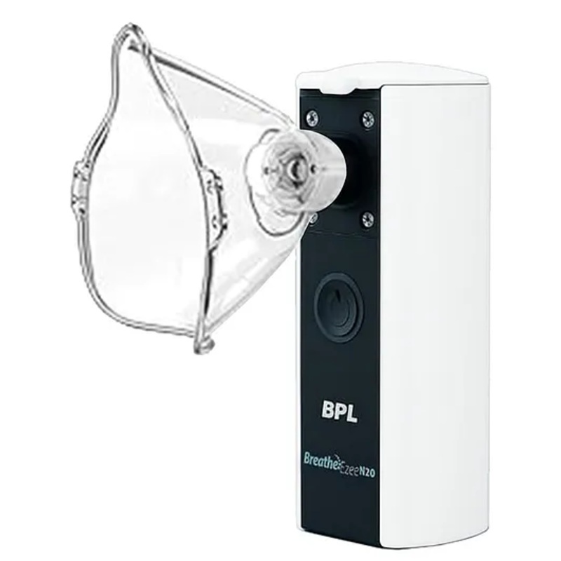 BPL Medical Technologies Breath Ezee N20 Handheld Mesh Nebulizer Machine - Cool Mist Inhaler, No Noise, Personal Inhalers For Breathing Problems Lightweight, Travel Friendly For Adults & Kids - White