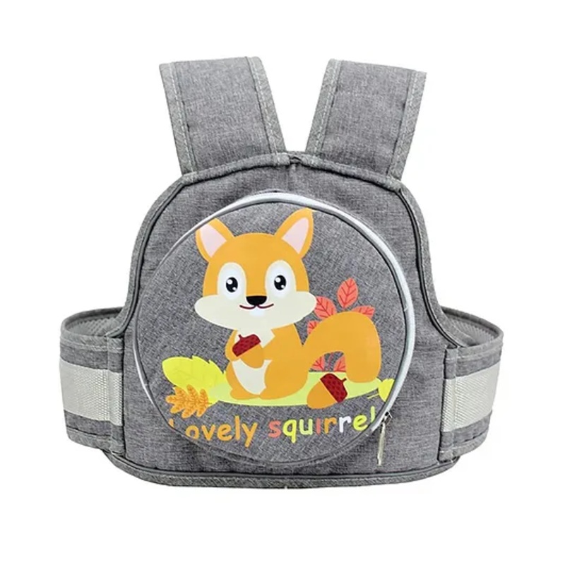 Chinmay Kids Safety Belt for Two Wheeler with Reflective Strips Portable Adjustable Safety Harness - Grey