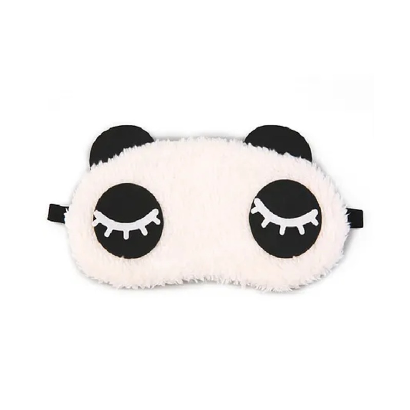 Jenna Eyelashes Panda Face Sleeping Eye Mask - White & Black