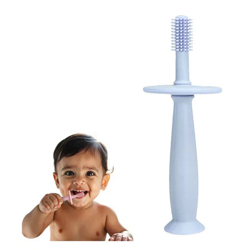 Kidology 360 Baby Teether Toothbrush with Suction Base Toy - Blue