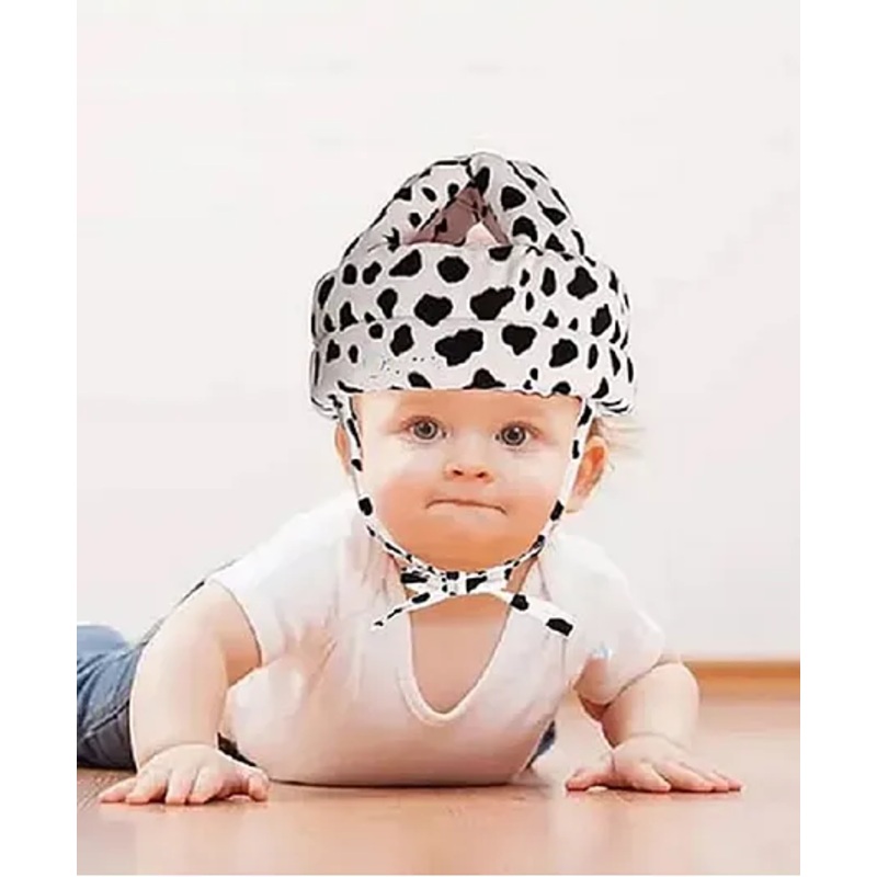 NeonateCare Baby Safety Helmet - White with black dots
