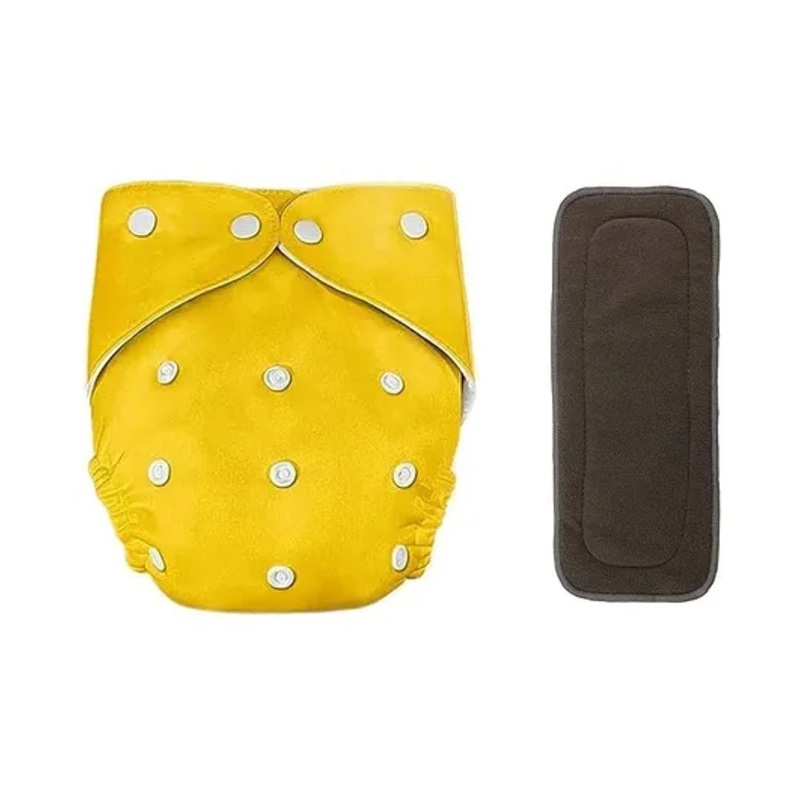 Sparkle Joy Free Size Reusable Cloth Diaper With Insert - Yellow