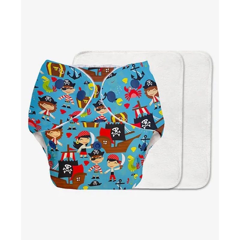 Super Bottoms Basic Reusable Cloth Diaper Pirates Print- Multicolor