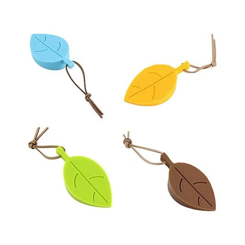 Syga Silicone Leaf Shaped Door Stoppers Block Wedge Doorstops Pack of 4 - Multicolour