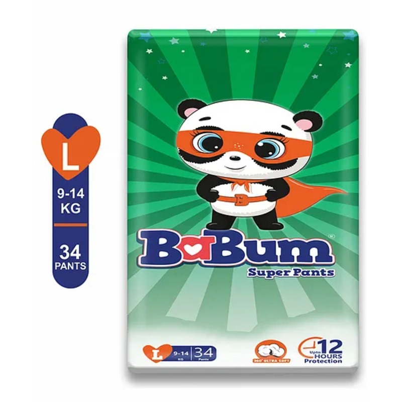 Babum Super Pants Premium Diaper Large - 34 Pieces