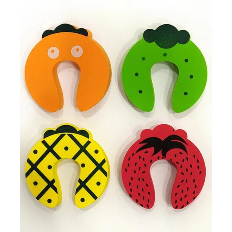 BabySafeHouse Finger Pinch Door Guard in Fruit Shape Pack of 4 - Multicolour