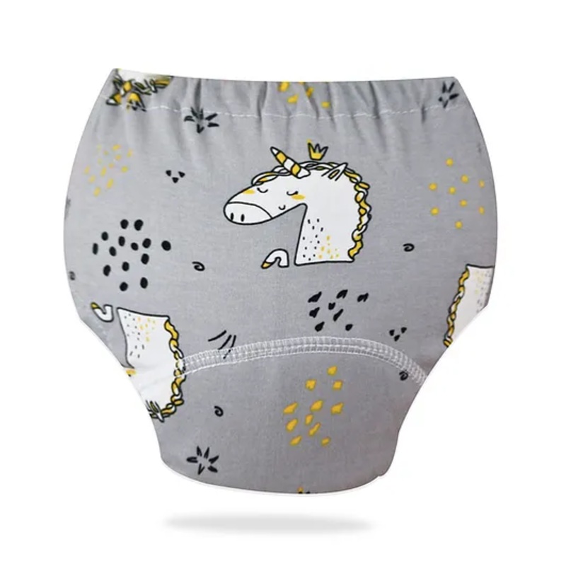 Bembika Babies Cotton Potty Training Pants  Unicorn  Printed Large - Grey