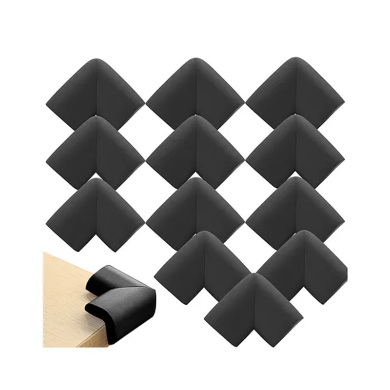 Bembika L-Shaped Baby Safety Corner Protector Pack of 12 - Black