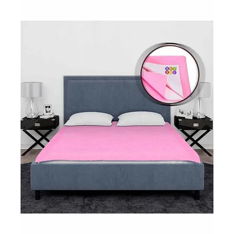 BeyBee Dry Sheet for Double Bed Queen Size Double Bed Size 260cm x 200cm - Pink