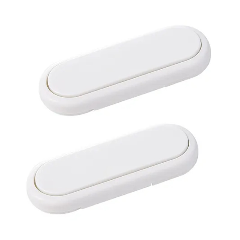 Child Safety Cabinet Locks No Drill Baby Proof Latch System for Drawers & Cupboards Strong Adhesive & Sleek Design Pack of 2 - White