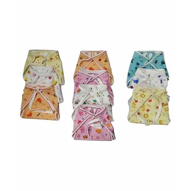 Chirsh Hosiery Cotton Cloth Nappies Pack of 10 - Multicolor