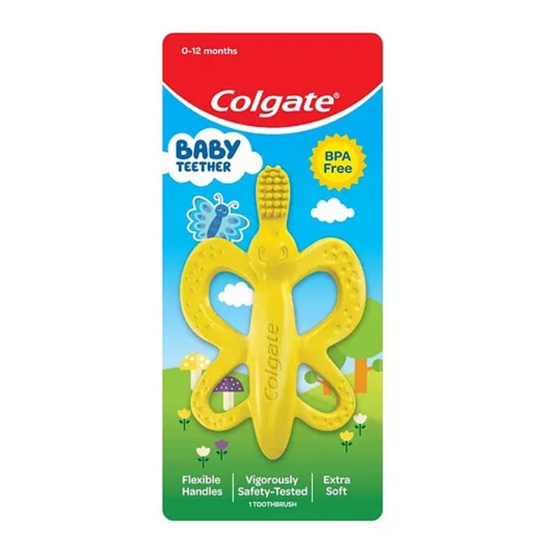 Colgate Baby Teether Toothbrush with Flexible Handles - Yellow