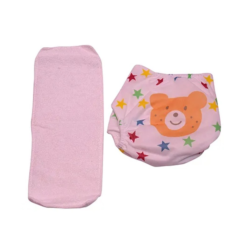 Crackles Premium Quality Adjustable & Reusable Washable Cloth Diaper With Insert Orange - (Color May Vary)