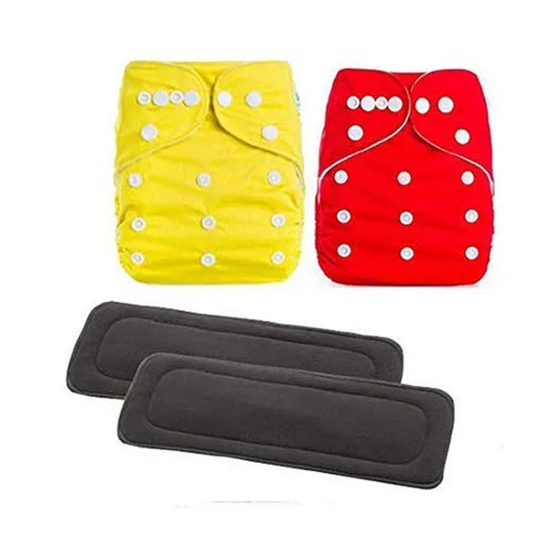 Domenico Cloth Diaper With Insert Pads Pack of 2 (Color May Vary)