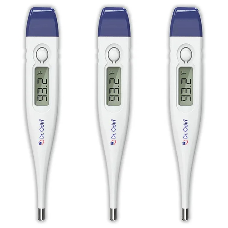 Dr. Odin ODT 311 Digital Thermometer for Precise Temperature Monitoring in Celsius & Fahrenheit - Fast, Accurate, Water Resistant & Family-Friendly (White & Blue)- pack of 2