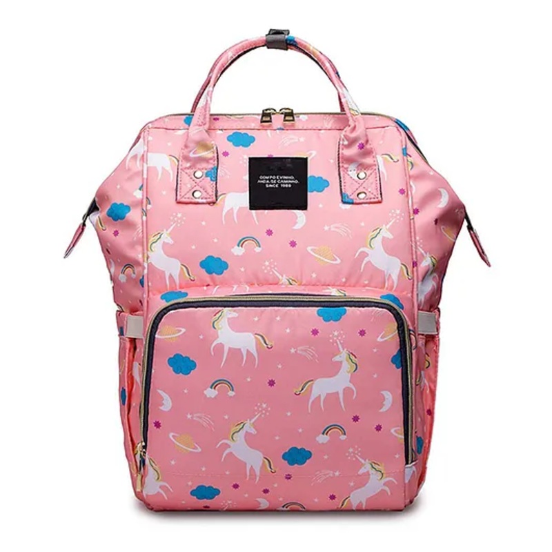 House of Quirk  Diaper Bag Maternity Backpack Unicorn Print -  Pink