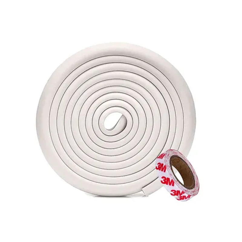 KidDough Baby Proofing Corner Safety Strip and Corner Guard Thick Rubber Edge Corner Protector Guard  5 Meters Roll - White