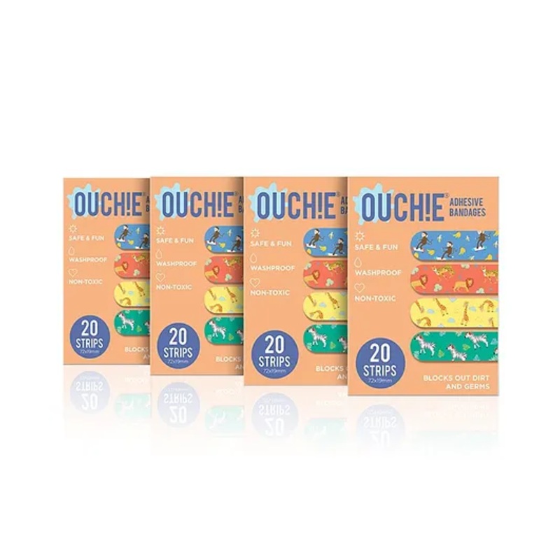 Ouchie Adhesive Bandages Pack Of 4 - 20 Strips Each