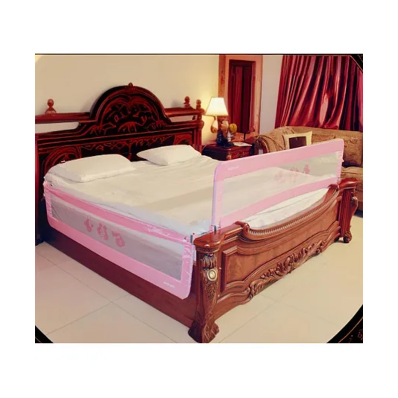 SAFE-O-KID Fully Foldable Bed Rail Guard 5 Ft Pack of 2 - Pink