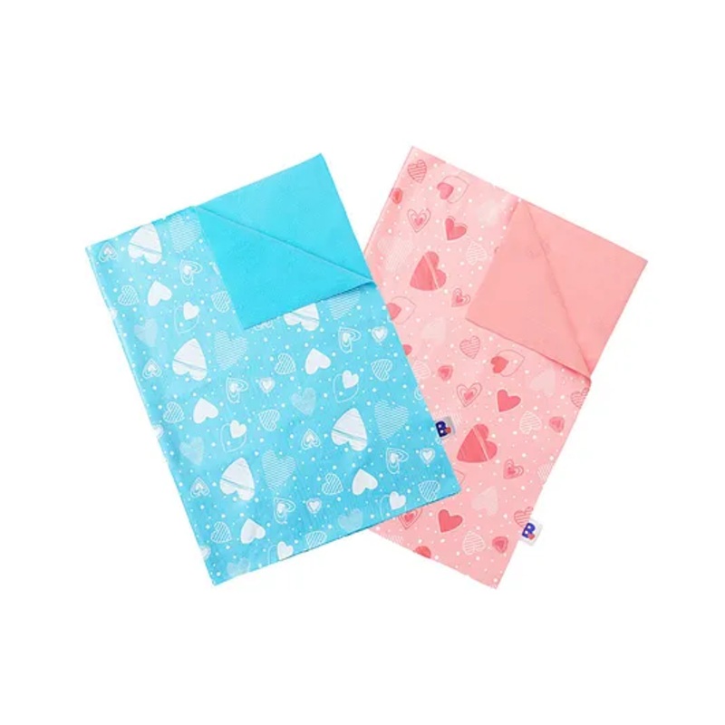 SuperBottoms Basic Quick Dry Mats Bed Protector Super Light Weight Pack of 2 Small - Pink Blue