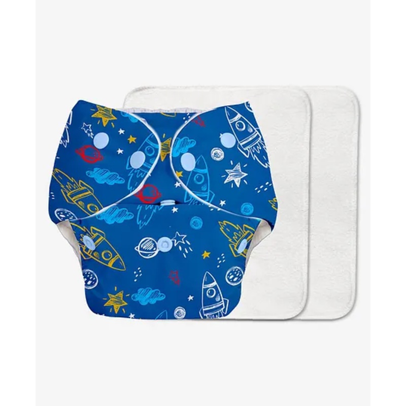 SuperBottoms Basic Reusable Cloth Diaper Space Print- Multicolor