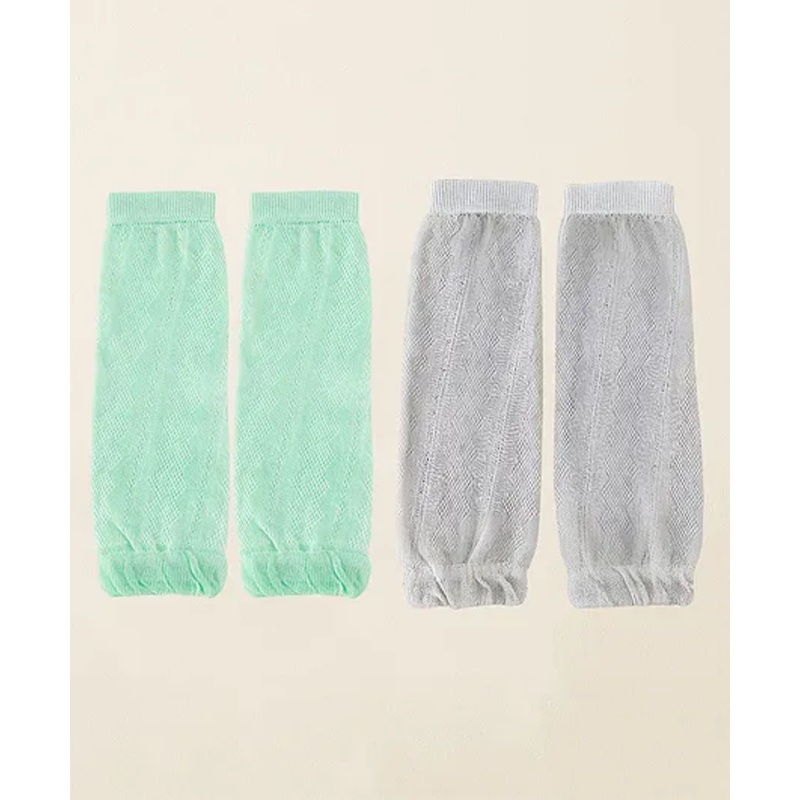 SYGA Pack of 2 Cotton Mesh Knee Pads - Light Green & Grey