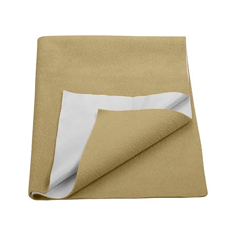 Trance Home Linen Fleece Quick Dry Waterproof Breathable Bed Protector Dry Sheet for Kids- Queen, Beige