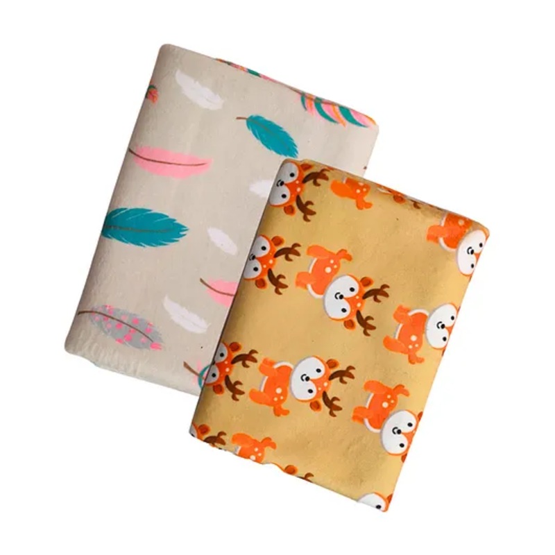 Zikku Dry Sheet for  Bed Protector Waterproof Mat Quick Absorbency Combo Medium Leaf Printed - Multicolour