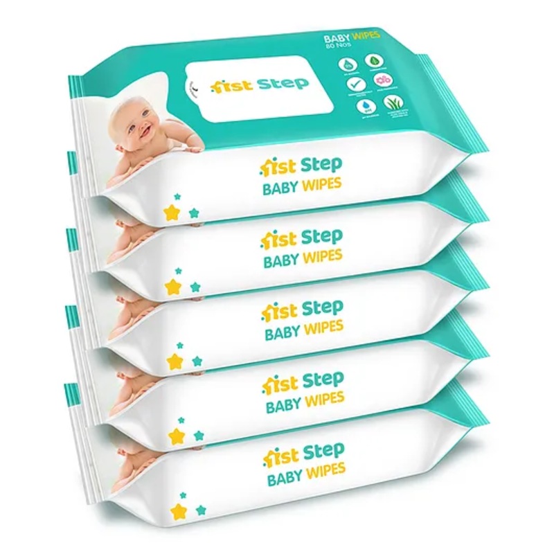 1st Step Baby Wet Wipes Enriched and Aloe Vera and Jojoba Oil Pack of 5- 400 Wipes