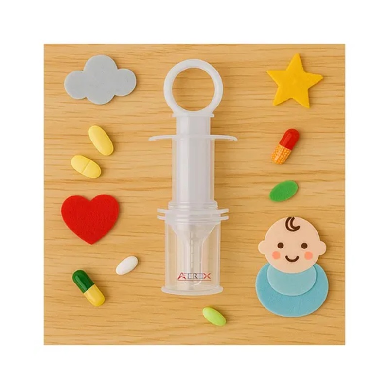 AEREX Baby Dispenser Needle Feeder Medicine Dropper | Dropper for Baby Feeding | Baby Sterilizing Medicine Feeder | Multi-Functional Squeeze Medicine Dropper (White)