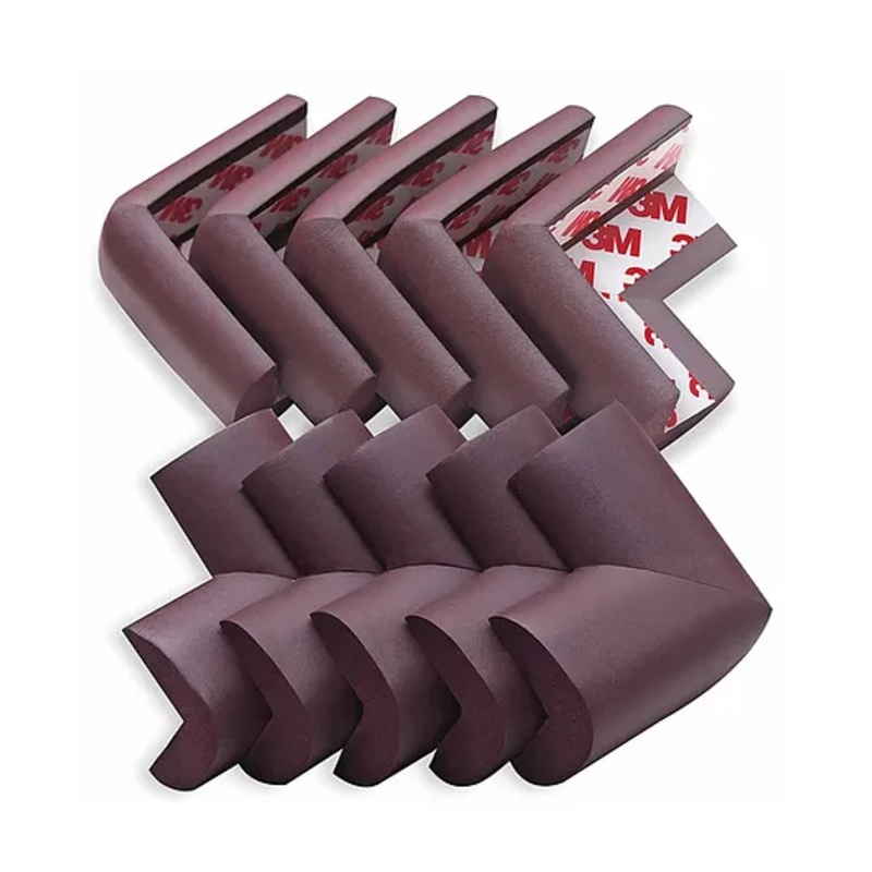 Baby Miniature L-Shaped Baby Safety Corner Protector Pack Of 10 - Brown