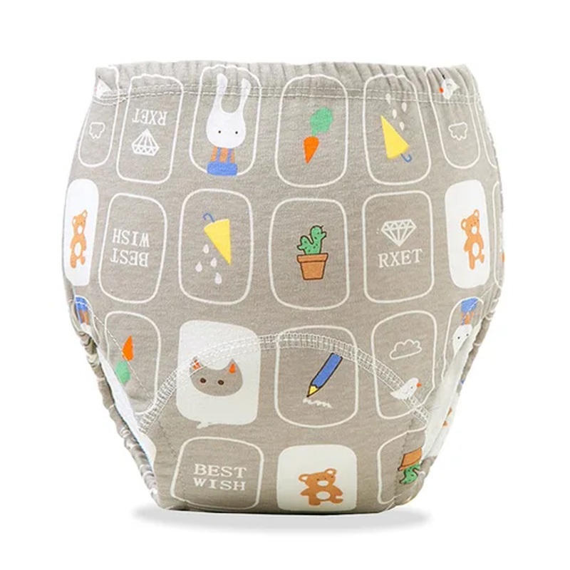 Bembika Babies Cotton Potty Training Pants Bunny Bear  Printed Medium - Grey