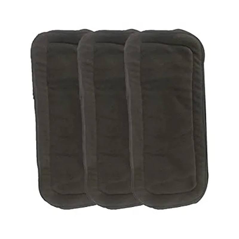 Chinmay Kids Baby Insert Pads Reusable Soft 5 Layers Inserts For Baby Cloth Diaper High Absorbing Washable Liners Set Of 3 - Black