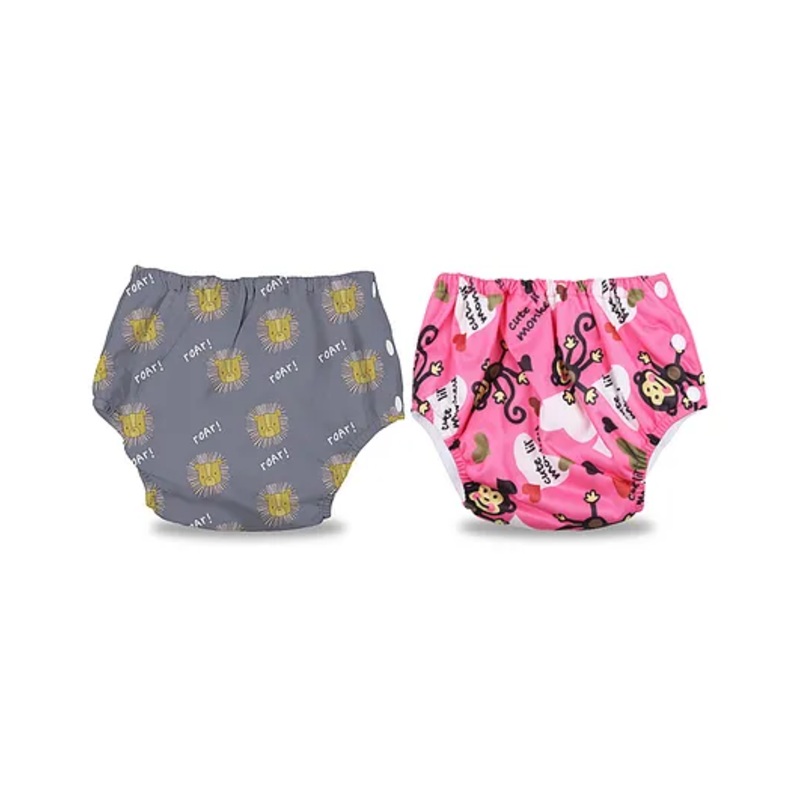 Chinmay Kids Baby Swim Diaper Waterproof Reusable Leakproof Adjustable Infant Pool Pant Boys And Girls Swim Diaper- Grey Pink