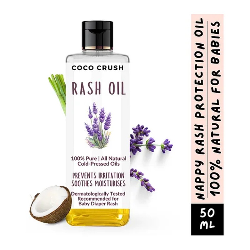 Coco Crush Rash Oil for Babies - Diaper & Nappy Rash Relief, Organic, Prevents Irritation - 50ml