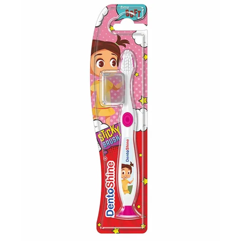 DentoShine Sticky Toothbrush - White & Pink