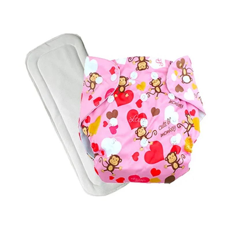 Fantasy India Washable Baby Diaper Premium Cloth Diaper Reusable Adjustable Size Waterproof Pocket Cloth Diaper Nappie - Pink