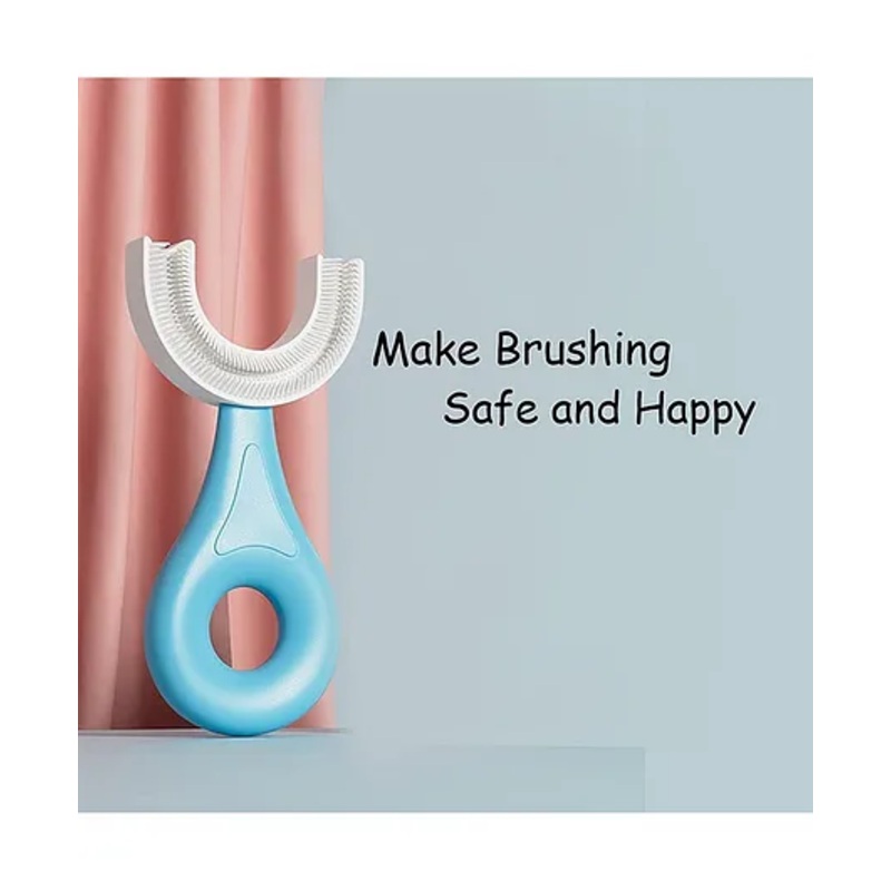 MIHAR ESSENTIALS U Shaped Silicone Toothbrush - Blue